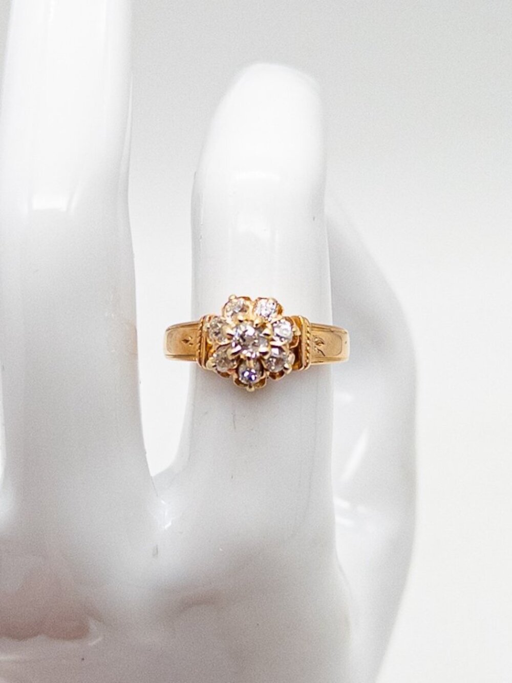 Fine 18k Yellow Gold Ring Antique Victorian 1879 1ct VS Old Mine Cut Diamond 4g